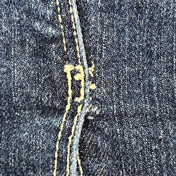 Y2K Ruehl No. 925 Low-Rise Mini Jean Skirt Sz 27" Dark Wash Stretch Grunge Punk - Picture 8 of 10